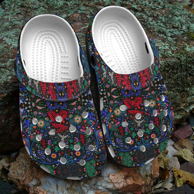 Unisex Pattern Fleece Clog Shoes For Women and Men Native American Style