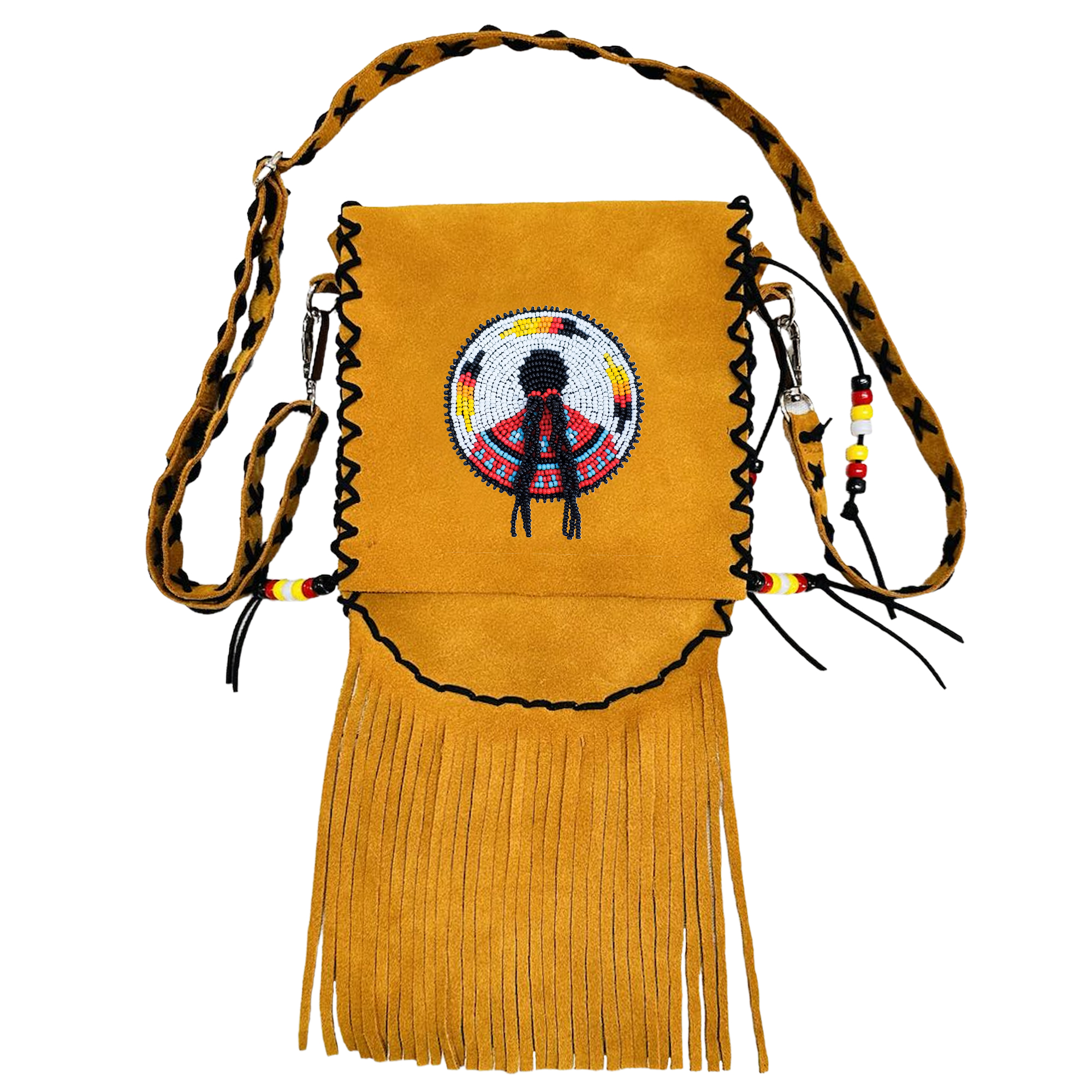 SALE 30% OFF - MMIW Handmade Leather Beaded Bag