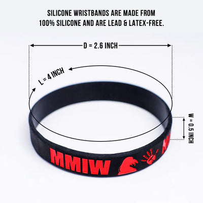 SALE 30% OFF - MMIW No More Stolen Sisters Silicone Wristband - Debossed Color V001