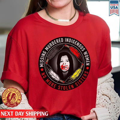 MMIW No More Stolen Sisters Feather Color Red Hand Unisex T-Shirt/Hoodie/Sweatshirt