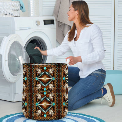 Native Brown Pattern Laundry Basket WCS