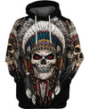 Native American Skull 3D Hoodie - Native American Pride Shop