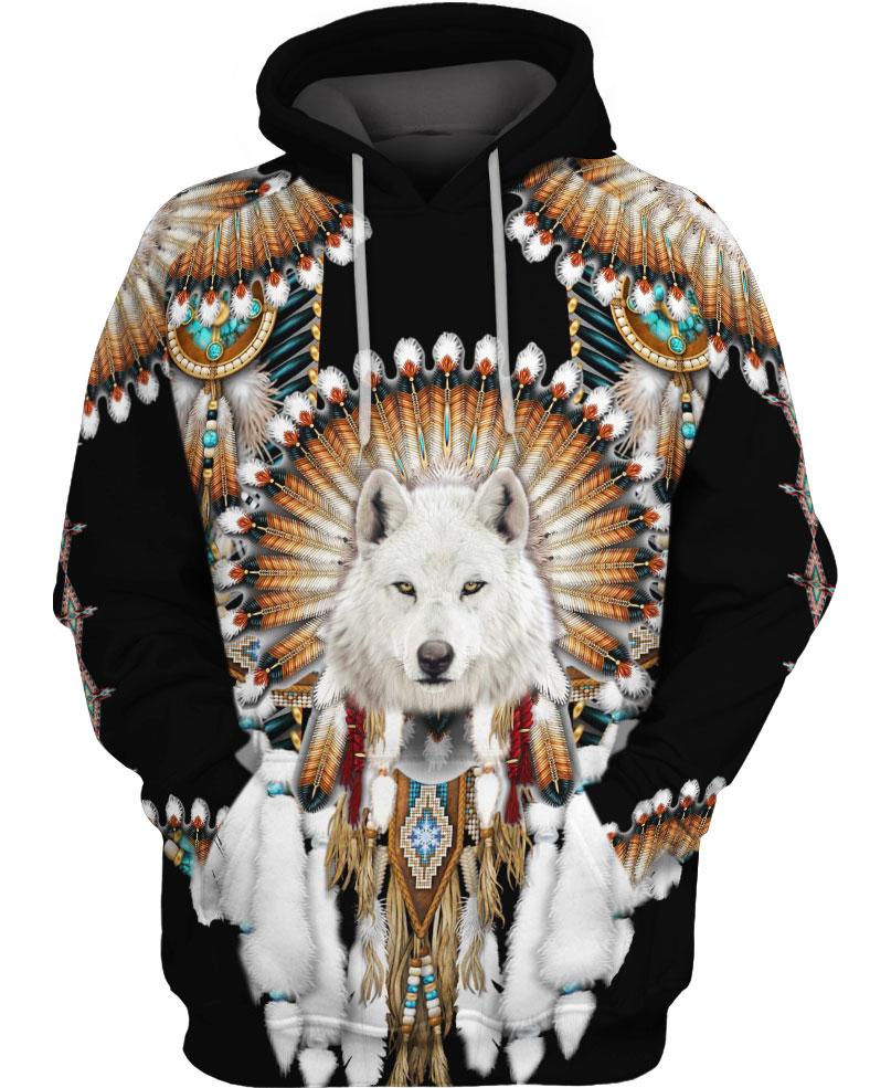 Native Wolf 3D Hoodie - Native American Pride Shop