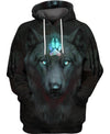 Black Wolf Blue Claw 3D Hoodie - Native American Pride Shop