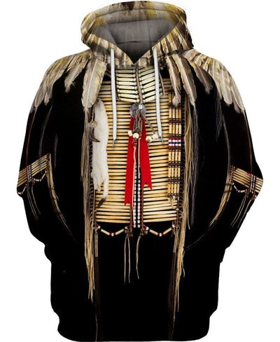 Black Pattern Feather 3D Hoodie - Native American Pride Shop