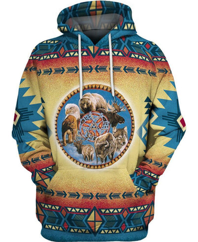 Native Animal Spirit 3D Hoodie - Native American Pride Shop