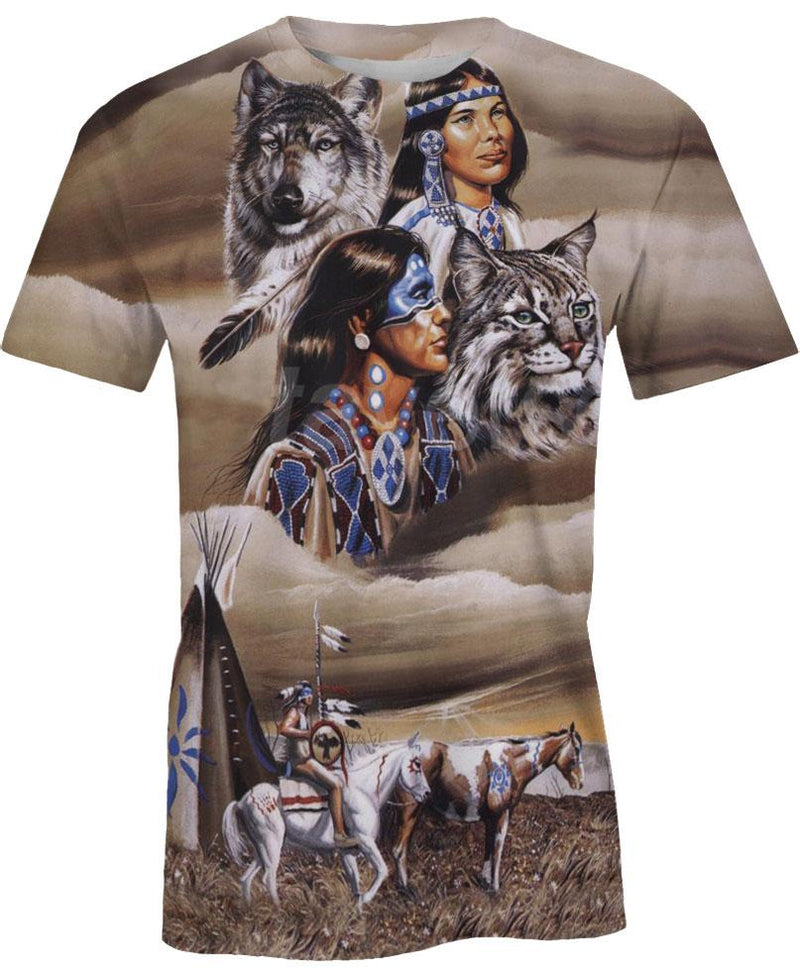 Brown Native Wolf - Welcome Native Spirit