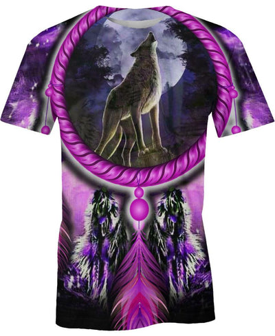 Native Wolf Violet 3D Hoodie - Native American Pride Shop