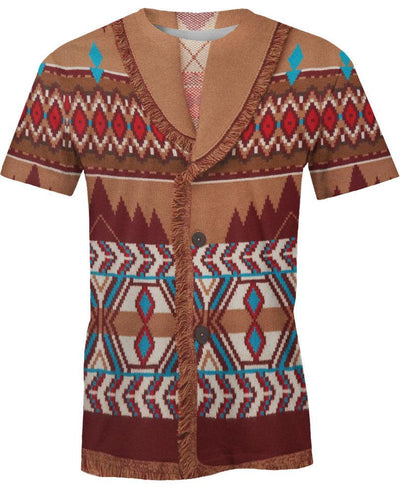 Brown Pattern 3D Hoodie - Native American Pride Shop