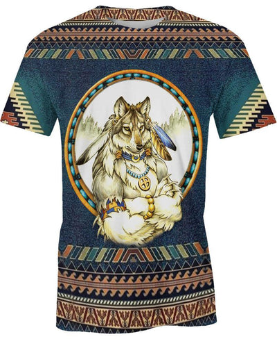 Blue Wolf Man 3D Hoodie - Native American Pride Shop