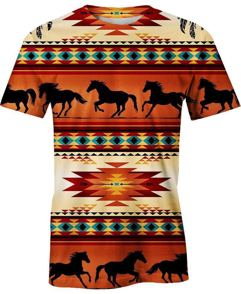 Native Horse Pattern 3D Hoodie - Native American Pride Shop