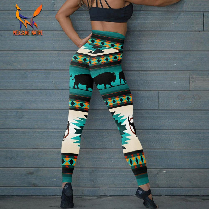 Green Native Pattern Dream Catcher Leggings WCS