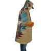 Native Eagle Pattern Horn Button Long Fleece Windbreaker WCS