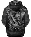 Thoughtful Face 3D Hoodie - Native American Pride Shop