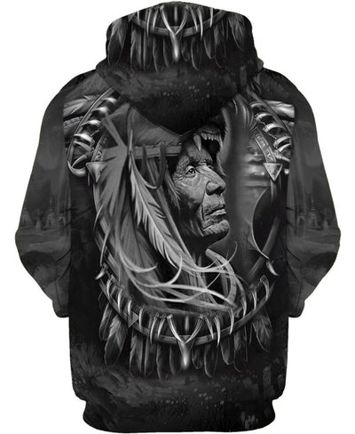 Thoughtful Face 3D Hoodie - Native American Pride Shop