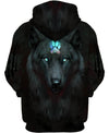 Black Wolf Blue Claw 3D Hoodie - Native American Pride Shop