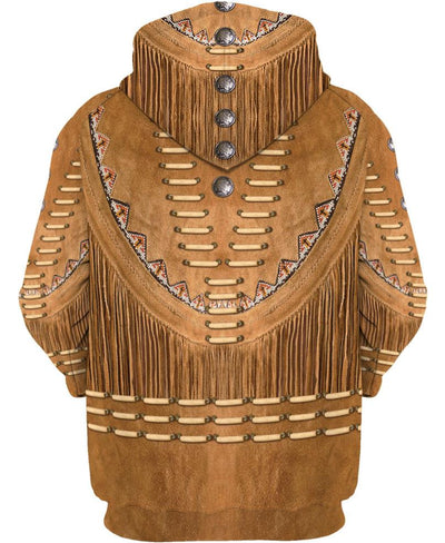 Brown Native Jacket Style 3D Hoodie - Native American Pride Shop