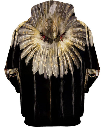 Black Pattern Feather 3D Hoodie - Native American Pride Shop