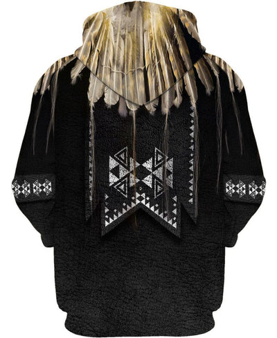 Black Beaded 3D Hoodie - Native American Pride Shop