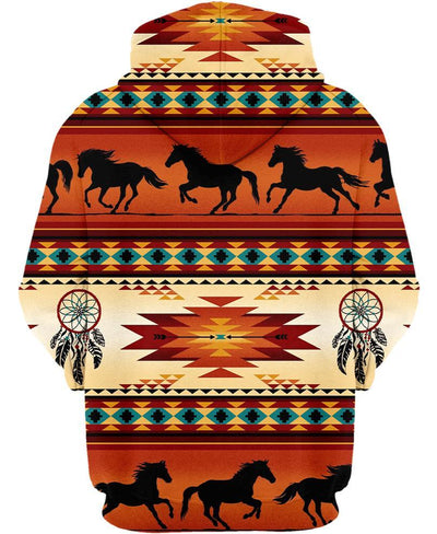 Native Horse Pattern 3D Hoodie - Native American Pride Shop