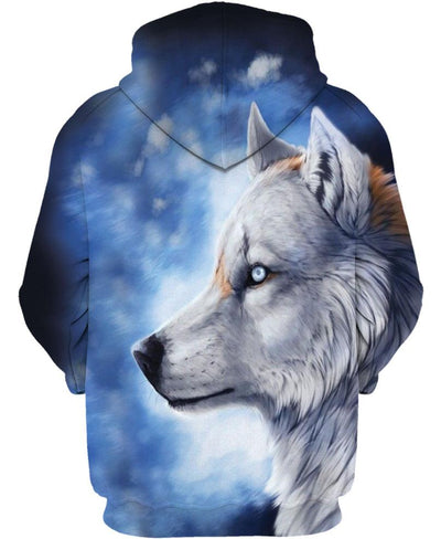 White Wolf 3D Hoodie - Native American Pride Shop