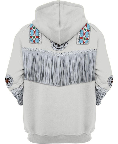 Blue & White Pattern 3D Hoodie - Native American Pride Shop