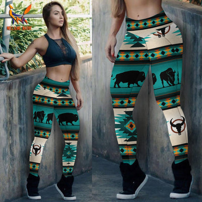 Green Native Pattern Dream Catcher Leggings WCS