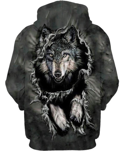 Wolf Breakout 3D Hoodie - Native American Pride Shop