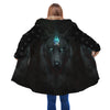 Black Wolf  Beauty Horn Button Long Fleece Windbreaker Custom WCS