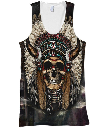 Unique Native Skull 3D Hoodie - Native American Pride Shop