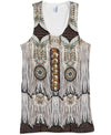 White Brown Printed Fringe Pattern 3D Hoodie - Native American Pride Shop