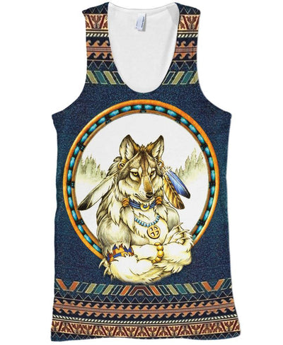 Blue Wolf Man 3D Hoodie - Native American Pride Shop