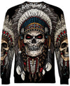 Native American Skull 3D Hoodie - Native American Pride Shop