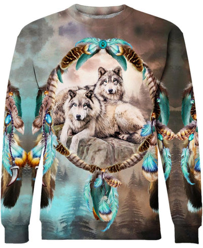 Native Lovely Wolf 3D Hoodie - Native American Pride Shop