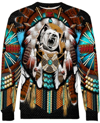 Native Bear Motifs 3D Hoodie - Native American Pride Shop