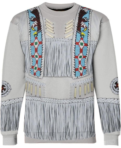 Blue & White Pattern 3D Hoodie - Native American Pride Shop