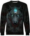 Black Wolf Blue Claw 3D Hoodie - Native American Pride Shop