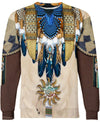 Blue Feather Pattern 3D Hoodie - Native American Pride Shop