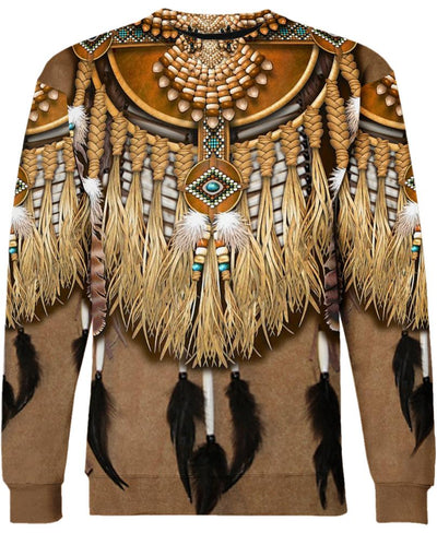 Native Patterns Feathers 3D Hoodie - Native American Pride Shop