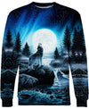 Wolf Blue Moon 3D Hoodie - Native American Pride Shop