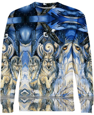 Wolf Eagle 3D Hoodie - Native American Pride Shop