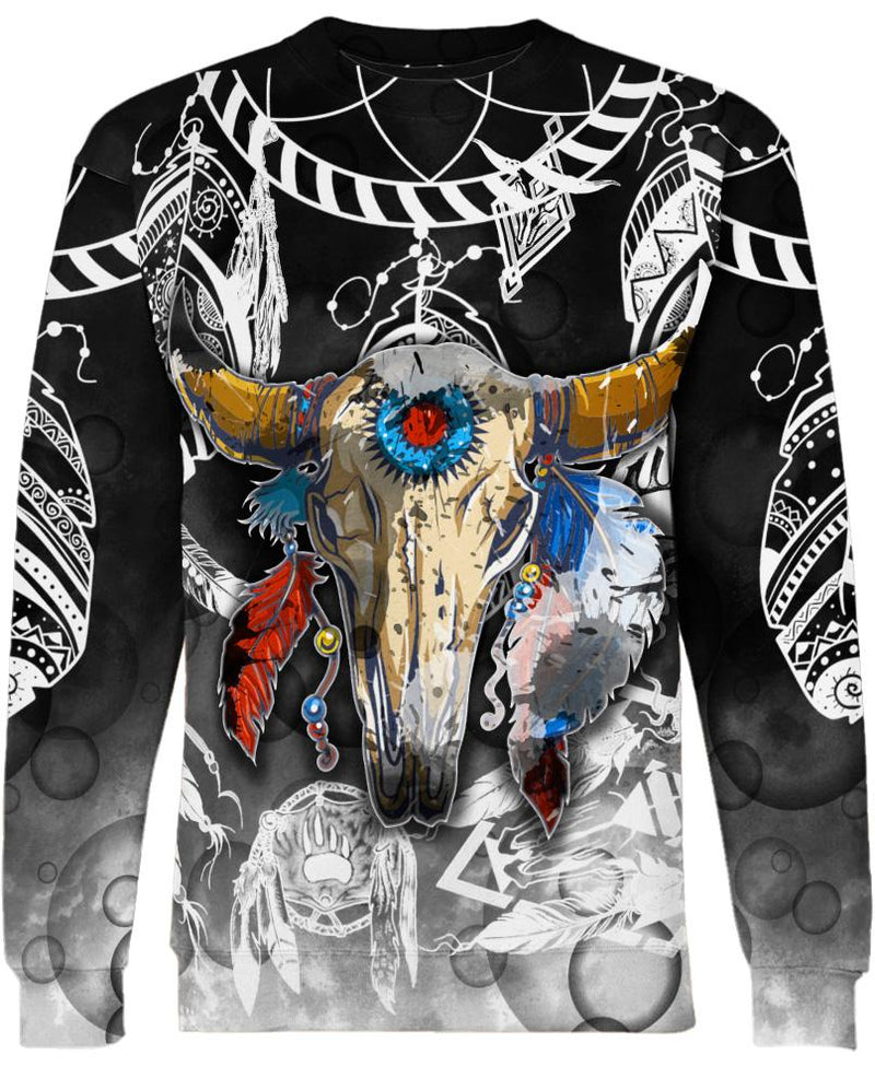 3D Colorful Buffalo Skull WCS