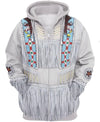 Blue & White Pattern 3D Hoodie - Native American Pride Shop