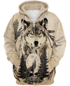 Old Native Wolf 3D Hoodie - Native American Pride Shop