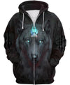 Black Wolf Blue Claw 3D Hoodie - Native American Pride Shop