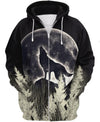 Black Wolf Moon 3D Hoodie - Native American Pride Shop