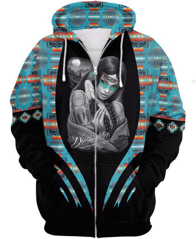 Native Girl Tribes Pattern Native American 3D Hoodie - Native American Pride Shop