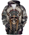 Unique Native Skull 3D Hoodie - Native American Pride Shop