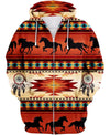 Native Horse Pattern 3D Hoodie - Native American Pride Shop