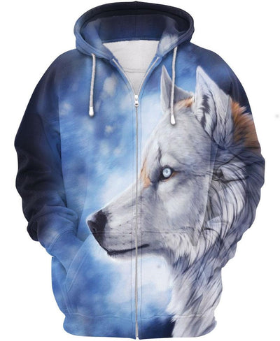 White Wolf 3D Hoodie - Native American Pride Shop